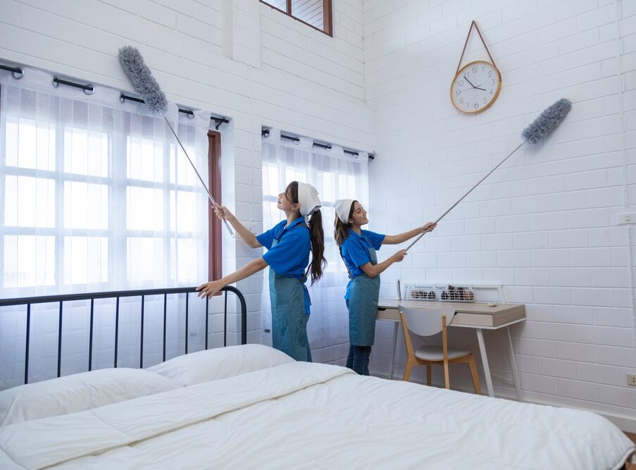 Two,Young,Professional,Housewives,Cleaning,The,House